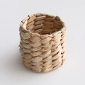 Macro shot of handcrafted natural straw napkin ring showing intricate woven texture details - Cattail Grass Napkin Ring 5*5cm