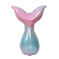 32-inch gradient pink and blue mermaid tail foil balloon with golden scale pattern - Gradient Mermaid Tail