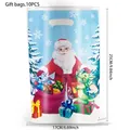 Sacchetti regalo di Natale con Babbo Natale e drago, set da 10 pezzi, 17x25cm - 10 Pezzi-Stile 1