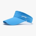 Sky blue open top sun hat with long brim and white sport print for outdoor tennis - Adjustable / Light Blue