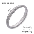 Silver stainless steel elastic bangle featuring a textured striped design and stretch fit - 12mm / Silver