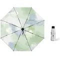 5-fold portable sun umbrella with silver coating and green clouds watercolor design - 5-Fold 8k Green Clouds - Silver Coating