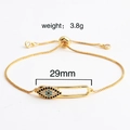 Dettaglio del bracciale a spilla malocchio con specifiche di peso e lunghezza 29mm - Stile Spilla di Sicurezza 2