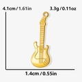 Dettaglio del ciondolo a chitarra dorato con misure di 4,1 cm di altezza e 3,3 g - Oro