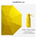Grapefruit yellow 5-fold sun umbrella with black coating and 8-rib UPF 50+ protection - Lemon Yellow (Plain Large)