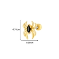 Golden spider stud earring with black gemstone inlay and 0.76cm by 0.58cm dimensions - Spider Style(5#) / Gold Yellow
