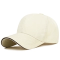 Classic beige cotton twill baseball cap with dark sandwich brim and six-panel structure - Adjustable / Light Beige