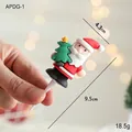 Santa Claus with Christmas tree cake topper decoration, festive 3D figurine 9.5cm height - Santa Claus