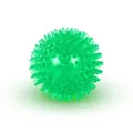 Green TPR squeaky spiked dog toy ball with soft texture and elastic dental cleaning nubs - Mini 5.5cm / Green Transparent Ball