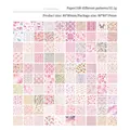 Pink vintage scrapbooking paper set with floral and strawberry patterns 100 sheets - Peach Rain
