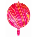 22 inch 4D marble pattern aluminum foil balloon in vibrant pink and yellow for parties - Pink Agate Round Balloon