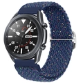 Vista dettagliata del cinturino in nylon intrecciato blu con accenti colorati - Blu Stellare