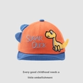 Orange and blue kids dinosaur baseball cap with Sugar Duck embroidery and soft brim - 45-48cm / Orange Tail Dinosaur