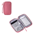 Pink multi-layer digital accessories organizer bag with mesh pockets and elastic straps - Single Layer / Pink
