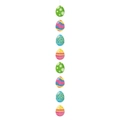 Vertical string of colorful Easter egg ornaments with floral and stripe patterns - Style 1