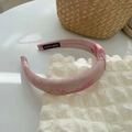 Serre-tête rose fleuri avec étiquette faite main pour un style rétro élégant - Rose Poudré