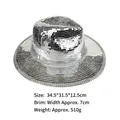 Cappello da cowboy disco in argento con specchi mosaico e strass per feste - Nuovo Stile Cappello da Cowboy