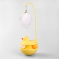 Gatto giocattolo a forma di papera con palline rotanti, piuma elastica e campanello - Anatra Gialla Tumbler