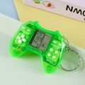 Mini green translucent handheld game console keychain with classic Tetris game on LCD screen - Transparent Green