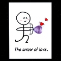Purple crystal heart stone with 'The arrow of love' healing message gift card - Lilac Stone