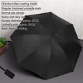 Black automatic folding umbrella with UV protection and 96cm diameter canopy - Manual Reverse Folding / Black