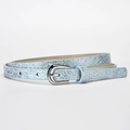 Blue sequin belt for women and girls with stylish silver buckle on white background - 87 / Sky Blue Star
