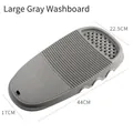 Thickened gray plastic washboard with anti-slip wave texture and storage hanging hole - Large / Gray