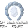 Light blue velvet sponge headband with matching wristbands set for skincare and face wash - 3-Piece Set (Headband & Wristbands) / Light Blue