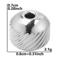 Perla sferica in acciaio inossidabile dorato 18k testurizzata per gioielli fai da te - 0.7cm-0.8cm / Argento