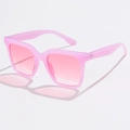 Stylish square oversized jelly pink sunglasses with gradient lenses for women - Jelly Pink