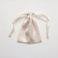 Light pink satin drawstring pouch with silky finish for gift packaging and cosmetics - Nude Pink