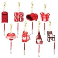 Valentine's Day 5D DIY diamond painting wind chime pendants in pink and red set - Style 4