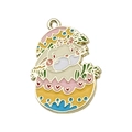 Cartoon Easter bunny enamel pendant in candy colors for DIY keychain making - Eggshell Bunny (18547)