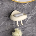 Portasapone a nuvola color crema da parete con ganci e drenaggio per il bagno - Stile Nuvola Classico / Bianco Crema