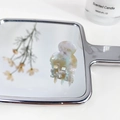 Mini acetic acid hair claw clip with colorful marble texture on mirror surface - Cyan Green