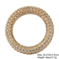 Macro view of gold circular cubic zirconia link connector for DIY jewelry making - Style 1: Copper Micro-set Zircon Connecting Buckle