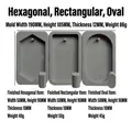 Dreiteiliges graues Silikonform-Set für Gemüse-Duftsteine und DIY-Aromatherapie-Wachsmelts - Sechseck Rechteck Oval Set