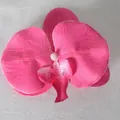Testa di orchidea artificiale rosa intenso per accessori per capelli fai da te e nozze - Pellicola 3D Rosa Rosso N. 2 (Grande)