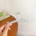 Matte grey shark hair claw clip for women featuring a minimalist frosted acrylic finish - 11cm / Blue