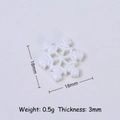 White 18mm resin snowflake charm with colorful glitter finish for DIY crafts - 18mm / White (Small)