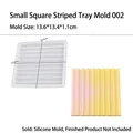 Small square striped tray silicone mold for DIY resin coasters measuring 13.6x13.4cm - Small Square Stripe