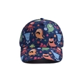 Kids baseball cap in navy blue with colorful cartoon monsters and stars patterns - Dream Monster