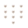 Bulk set of 10 heart enamel charms with blue evil eye design and gold borders - Pink Heart Evil Eye Style (1#) / 10 Pieces Pack