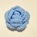 Handmade crochet rose flower in sky blue yarn for bouquet accessories and DIY crafts - Blue Rose