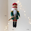 Pendaglio soldato schiaccianoci di Natale in tessuto rosso e verde ricamato - Verde