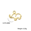 Detail of golden elephant pendant showing 9.5x8.2mm dimensions and 0.25g weight - Elephant / Gold