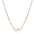 Rose gold Leo zodiac pendant necklace with Figaro chain made of stainless steel - Rose Gold Leo
