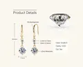 Luxurious gold S925 silver moissanite drop earrings with multi-layer stone settings - 1ct+1ct / Gold