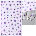 Self-adhesive tulip and floral nail stickers model F977 in elegant pink and blue watercolor - F977 (Blue Purple Aesthetic Petal)