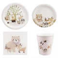 Jungle woodland animals party supplies set with paper plates cups and napkins - Napkins